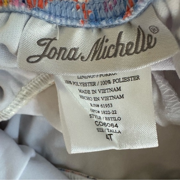 Jona Michelle Floral Tired Dress Patchwork Sleeveless Straps Girls Size 4T - Picture 3 of 6